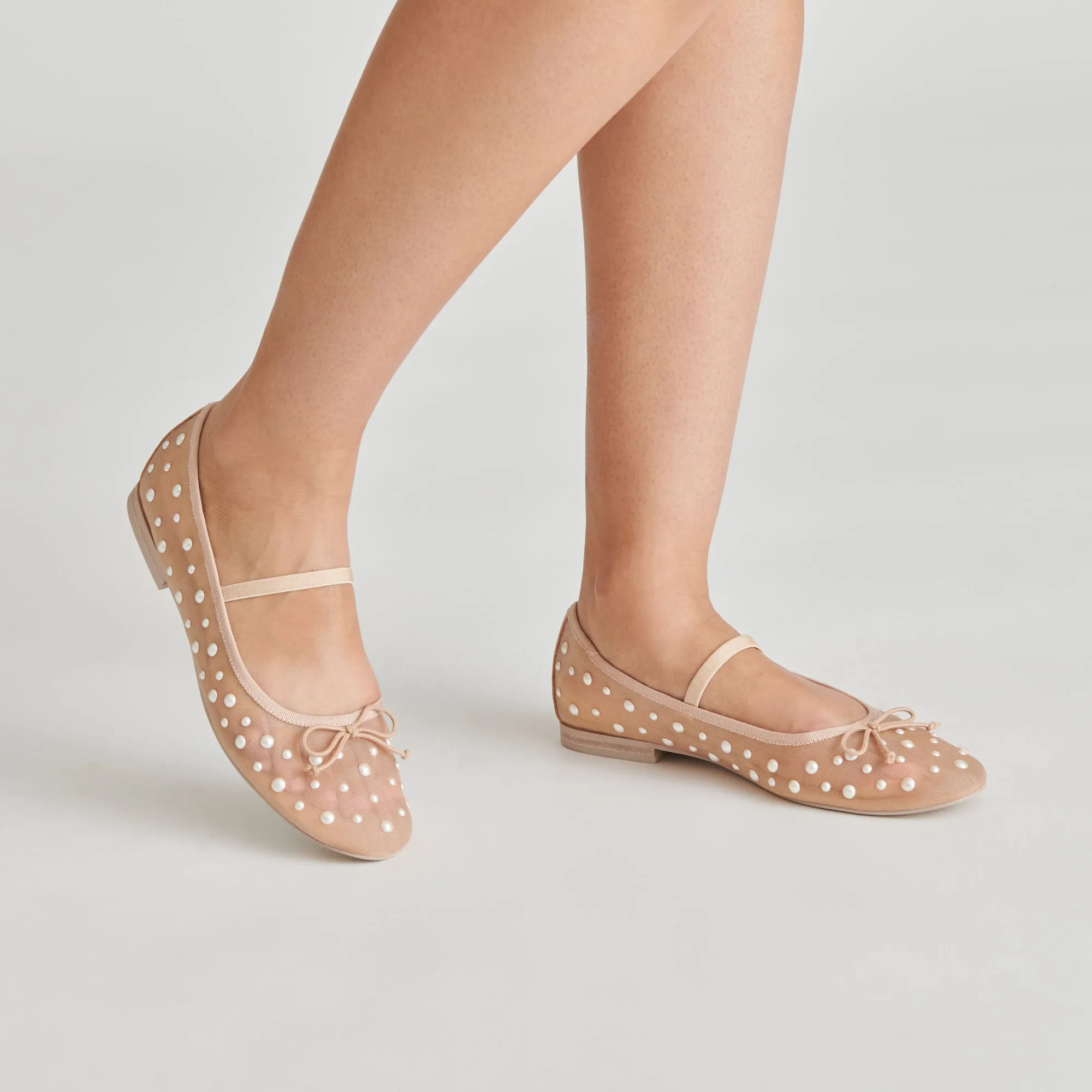 CADEL PEARL BALLETTFLATS ROSÉ MESH