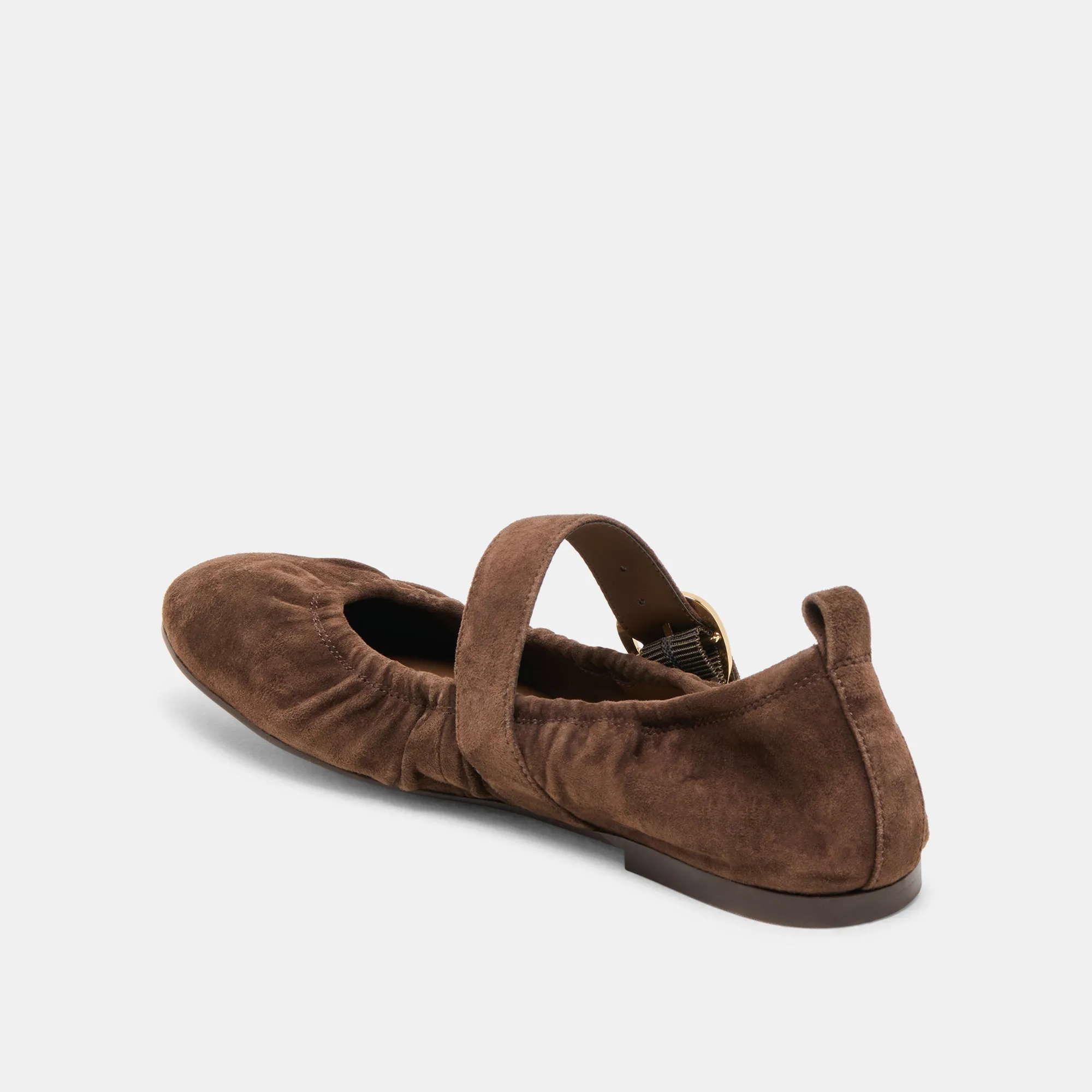 CAELY BALLET FLATS DK BRAUN WILDLEDER