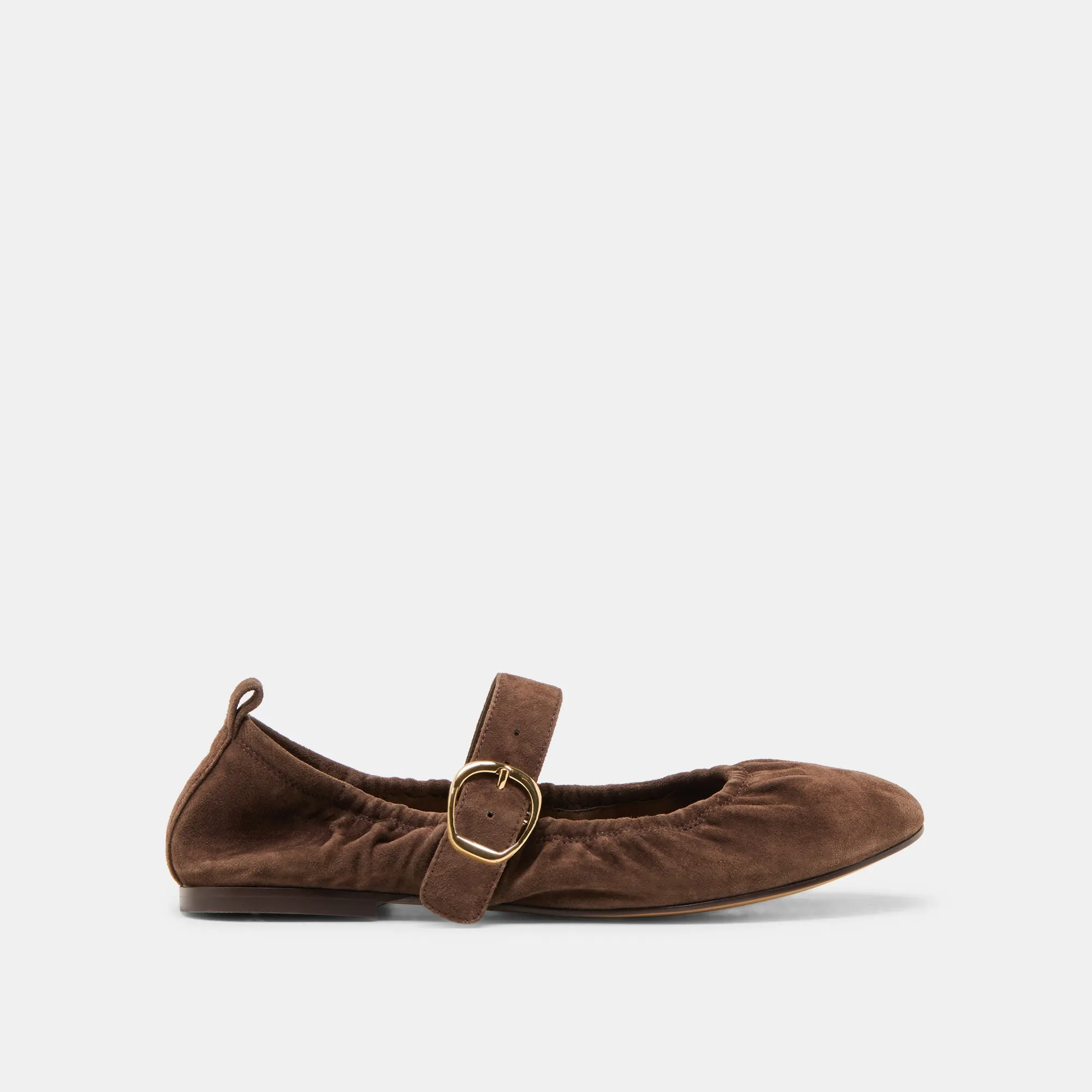 CAELY BALLET FLATS DK BRAUN WILDLEDER