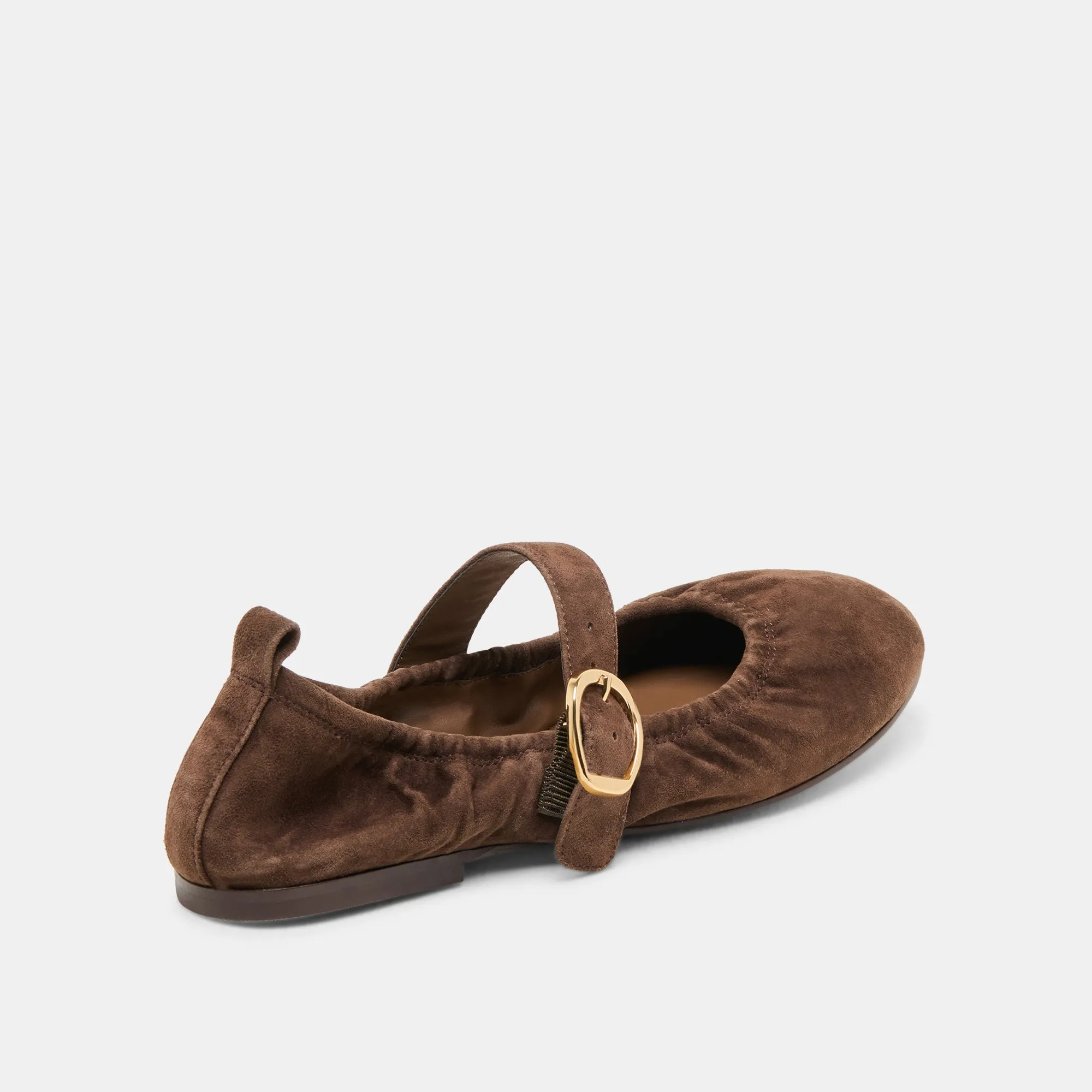 CAELY BALLET FLATS DK BRAUN WILDLEDER
