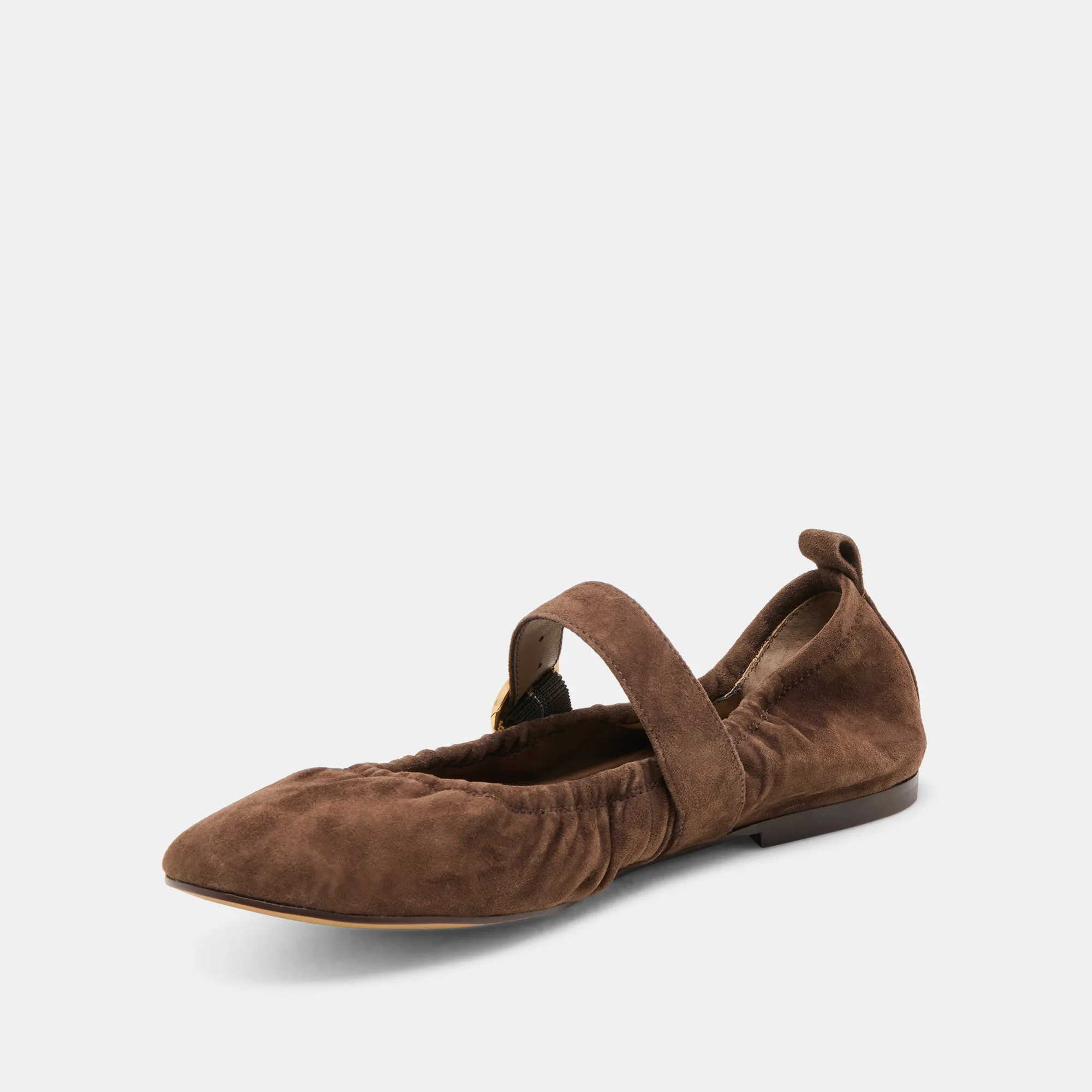 CAELY BALLET FLATS DK BRAUN WILDLEDER