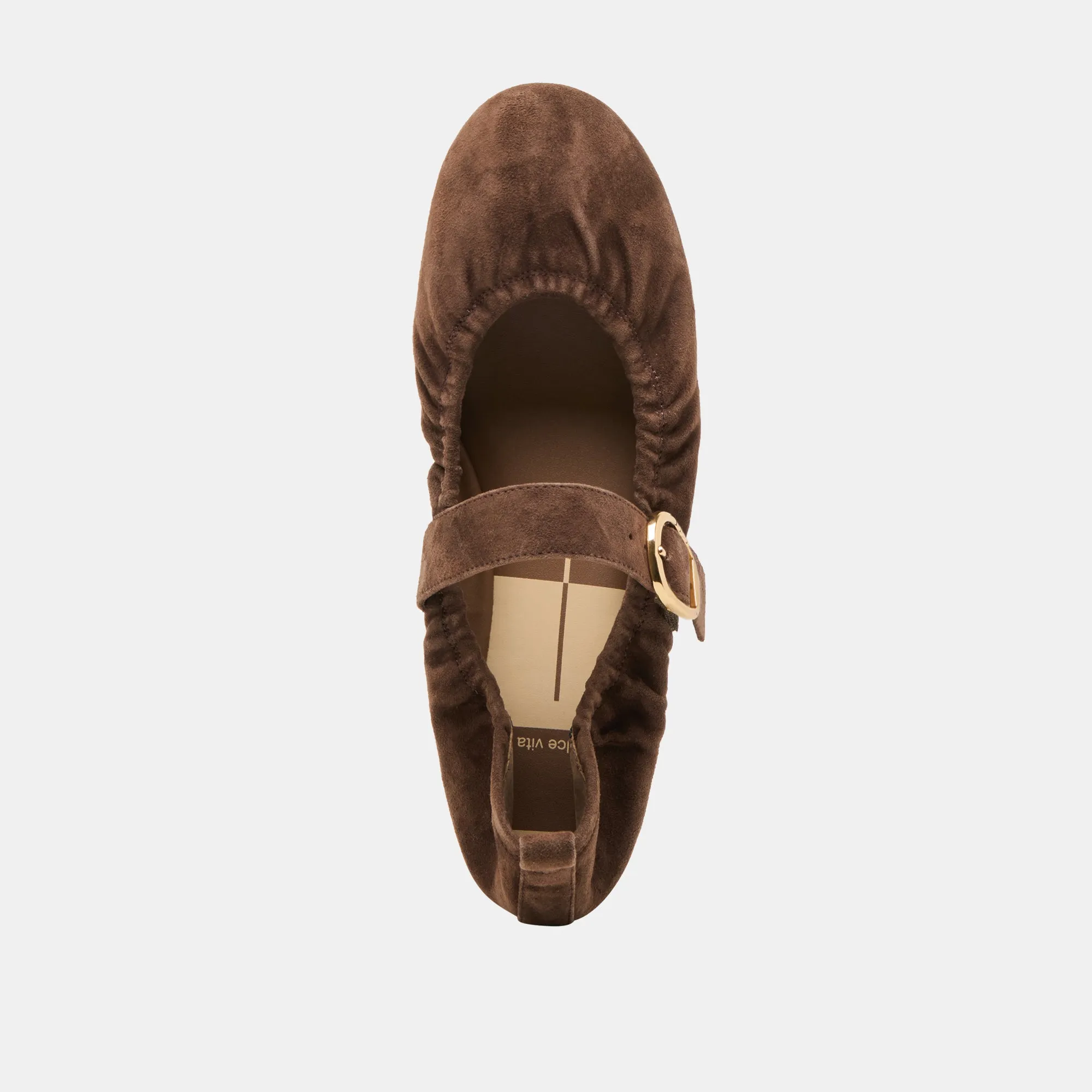 CAELY BALLET FLATS DK BRAUN WILDLEDER
