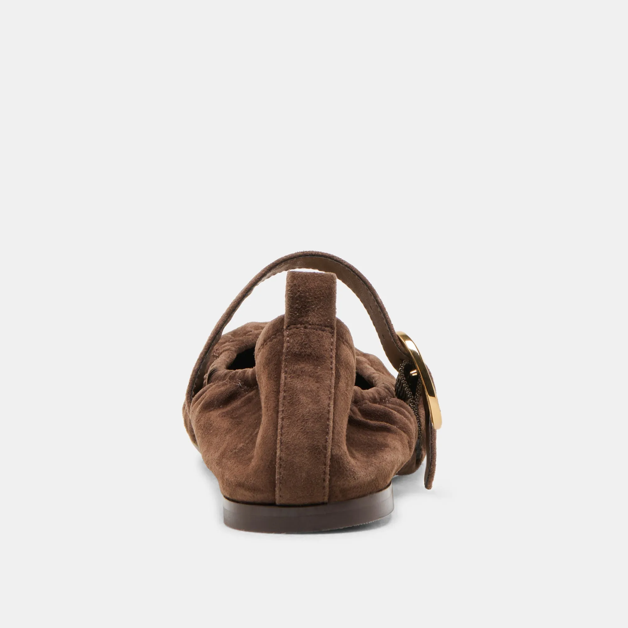 CAELY BALLET FLATS DK BRAUN WILDLEDER
