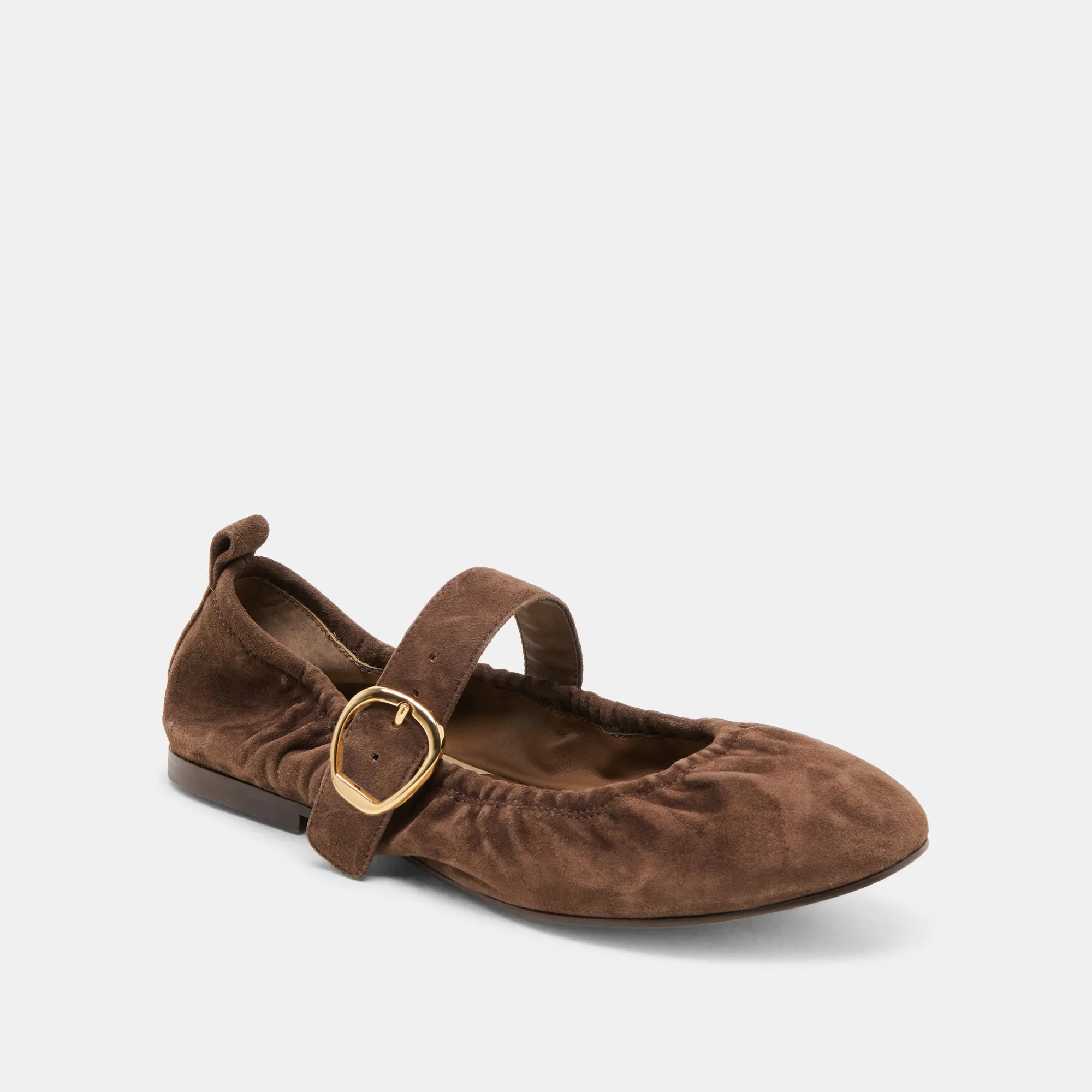 CAELY BALLET FLATS DK BRAUN WILDLEDER