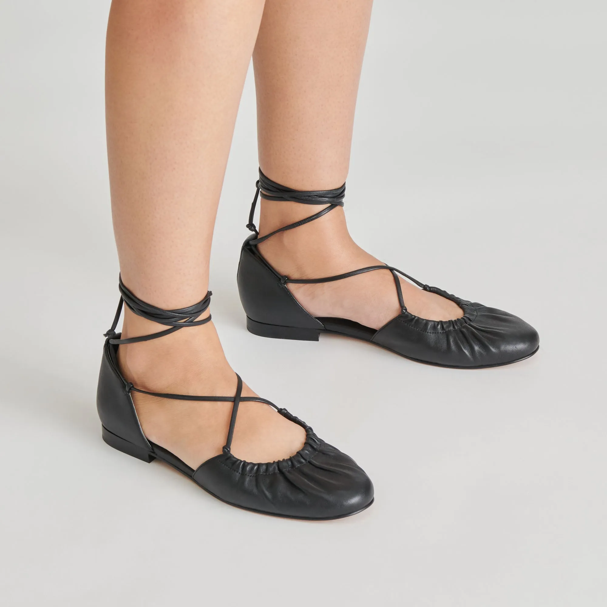 CANCUN BALLETFLATS AUS SCHWARZEM LEDER