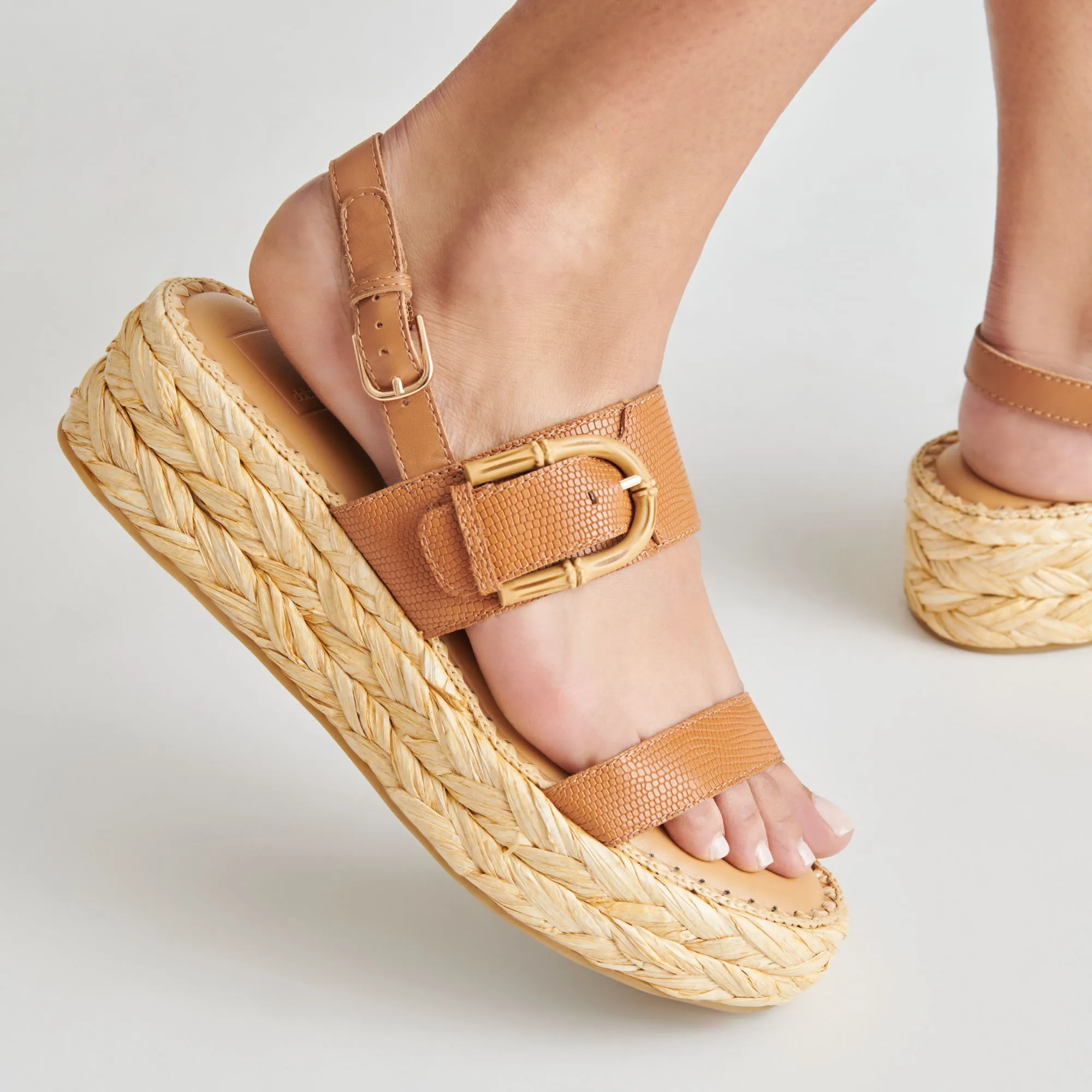 CHERA SANDALEN BRAUN GEPRÄGTES LEDER