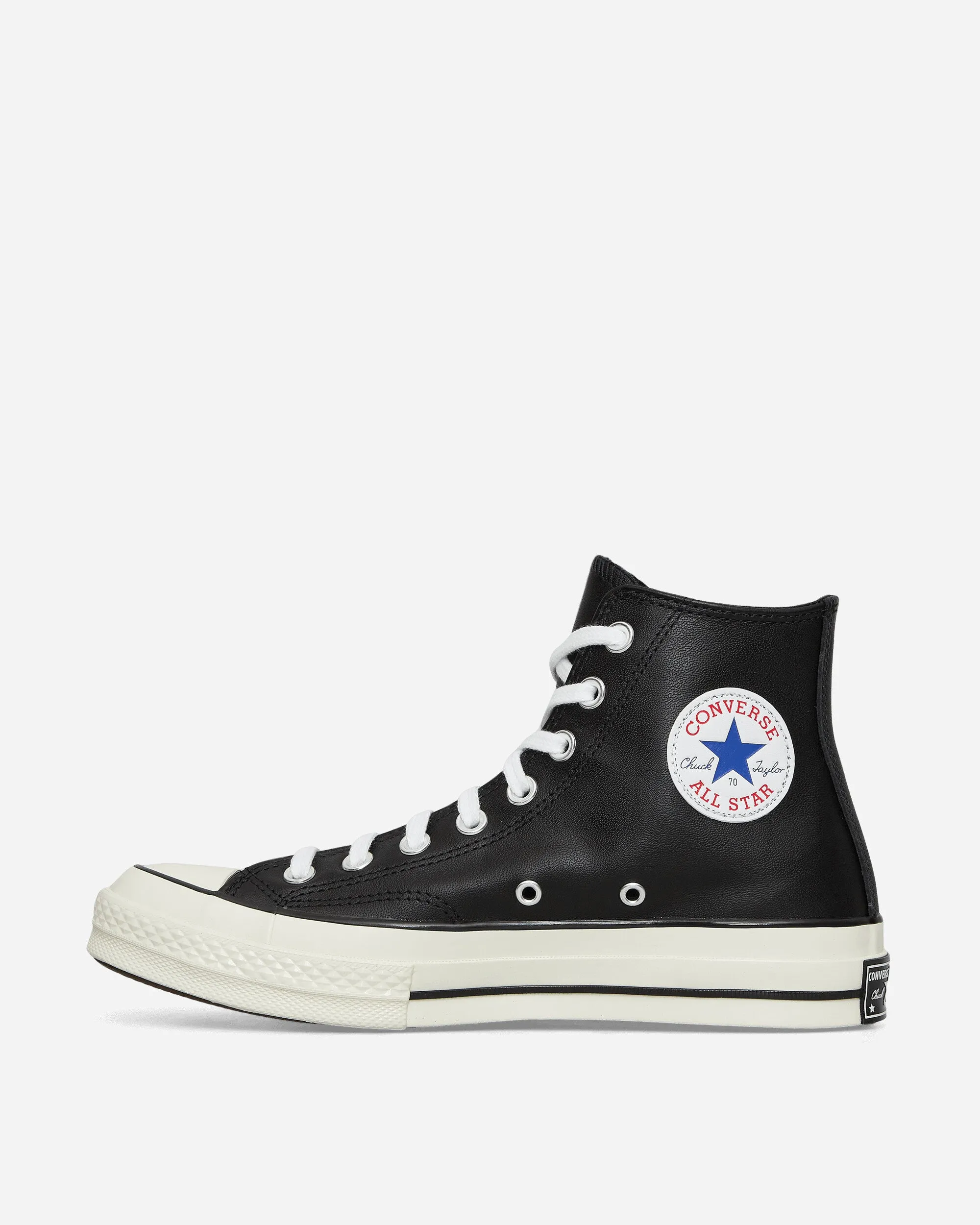 Chuck 70 Hi Leder-Sneakers Schwarz