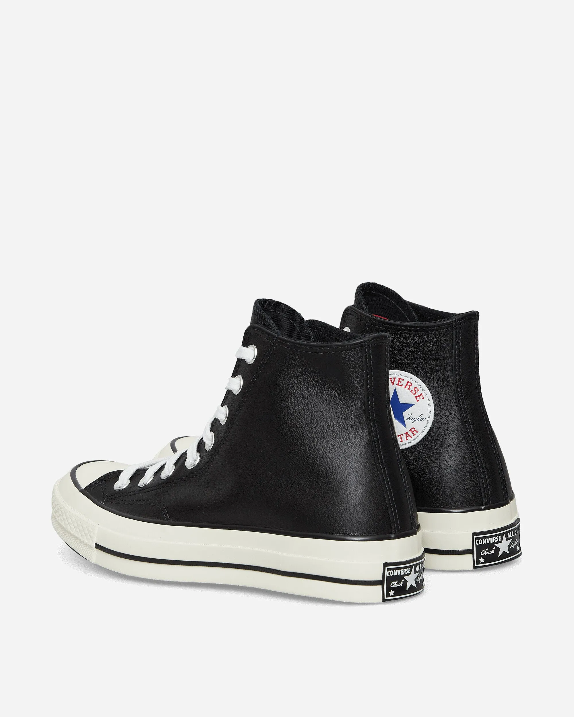 Chuck 70 Hi Leder-Sneakers Schwarz