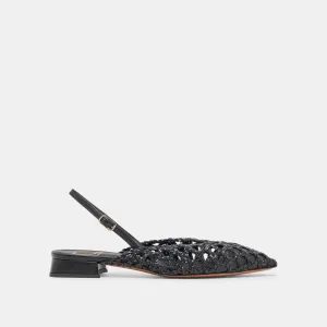 CYNDI FLATS SCHWARZ GEWEBT