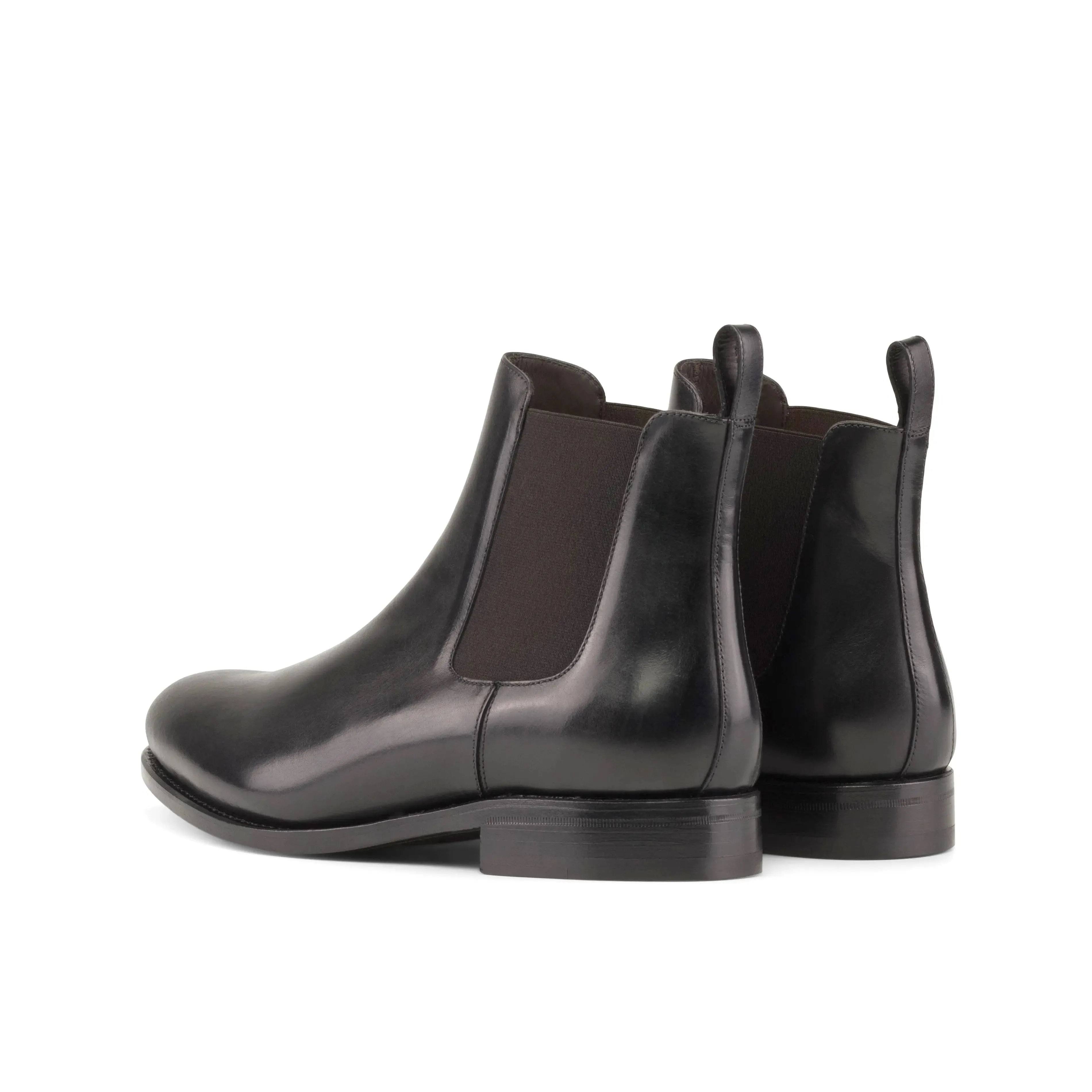 Dapperfam Schuhe DapperFam Monza in Schwarz Herren Italienisches Leder Chelsea Stiefel