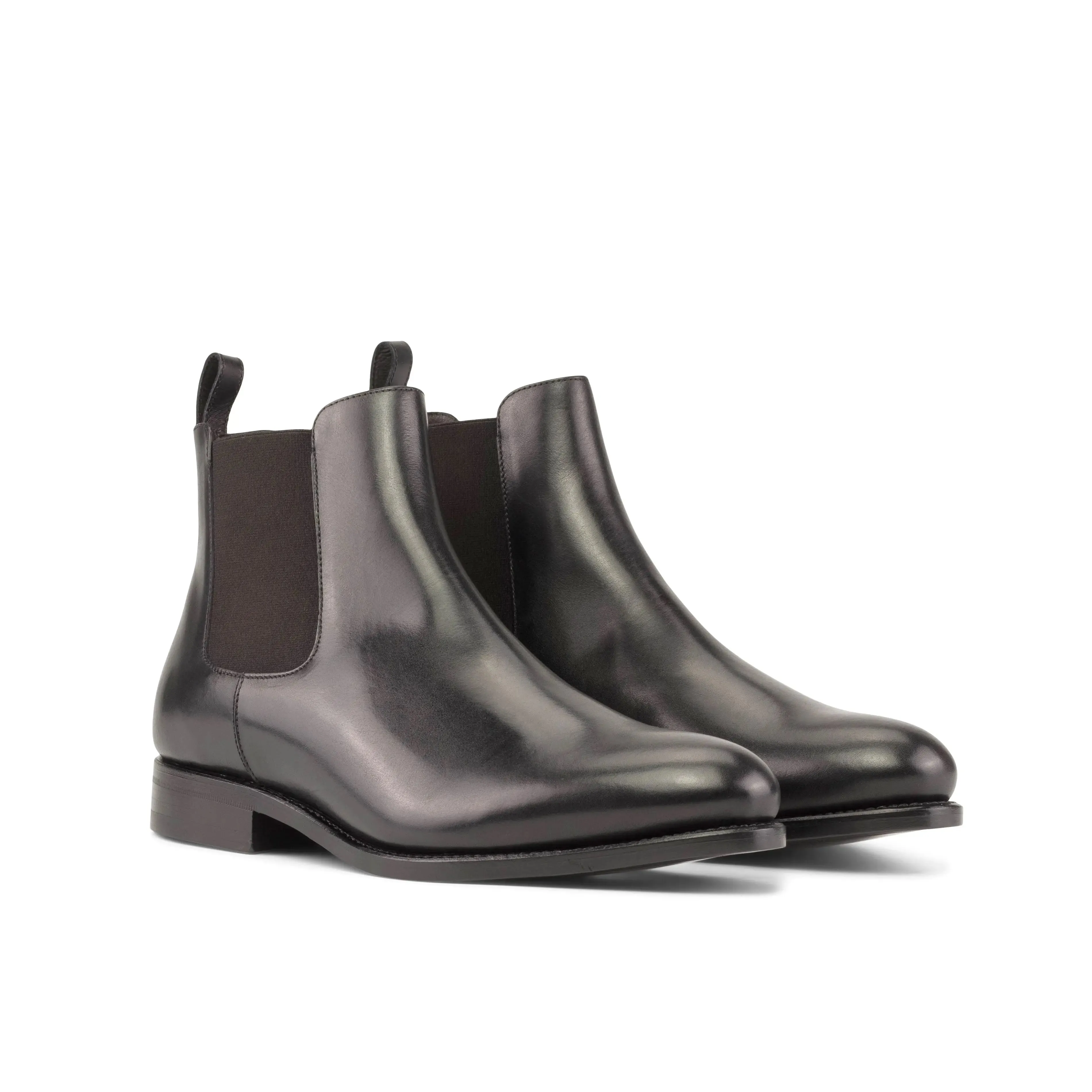 Dapperfam Schuhe DapperFam Monza in Schwarz Herren Italienisches Leder Chelsea Stiefel