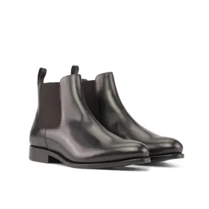 Dapperfam Schuhe DapperFam Monza in Schwarz Herren Italienisches Leder Chelsea Stiefel