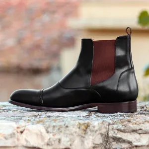 Dapperfam Schuhe DapperFam Vesuvio in Schwarz Herren Italienisches Leder Chelsea Multi-Stiefel
