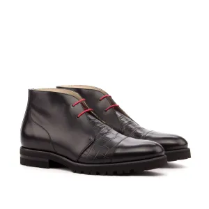 Dapperfam Schuhe DapperFam Vivace in Schwarz Herren Italienisches Leder Chukka