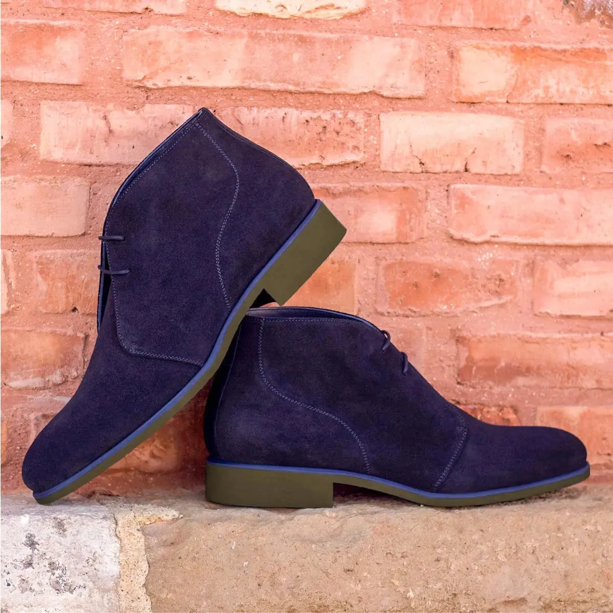 Dapperfam Schuhe DapperFam Vivace in Marine Herren Lux Wildleder Chukka