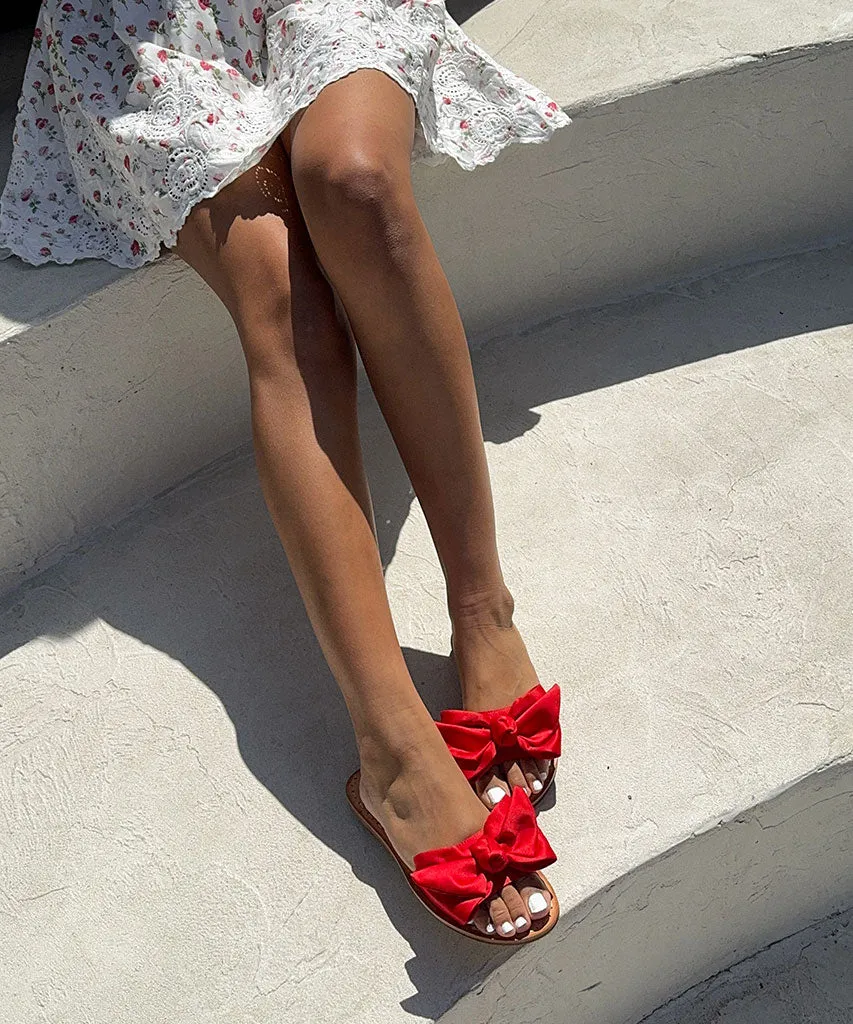 DARSEY SANDALETTEN ROTER SATIN