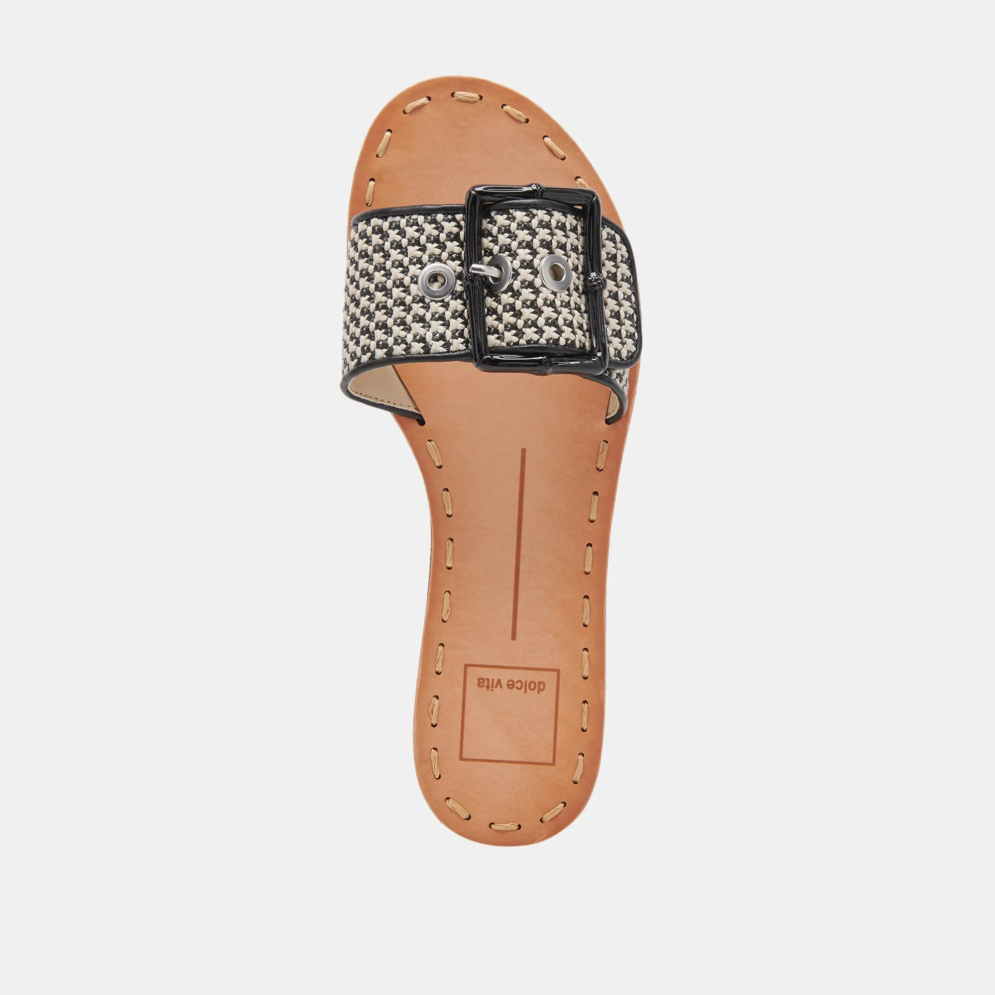 DASA WEITE SANDALEN SCHWARZ NATÜRLICHE RAFFIA