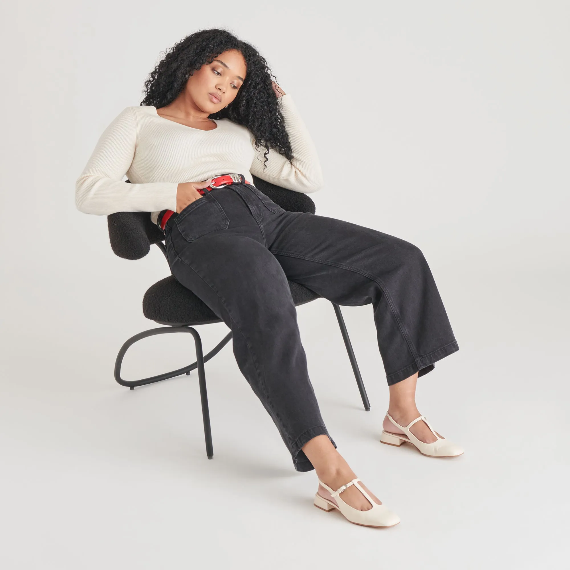DEIDRA FLATS CREAM LEDER