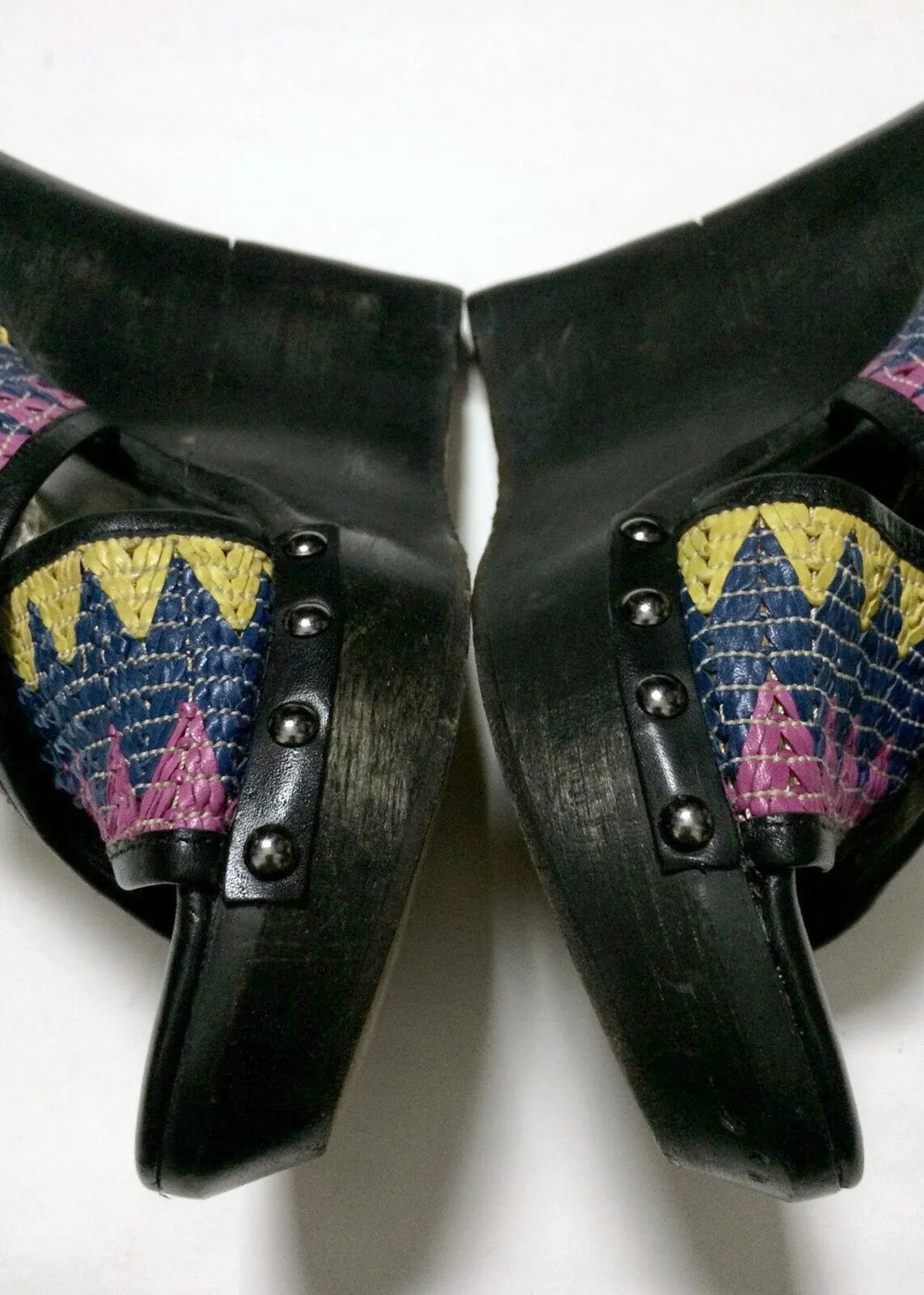 Diane Von Furstenberg Größe 9 Mehrfarbige Gewebte Sandalen