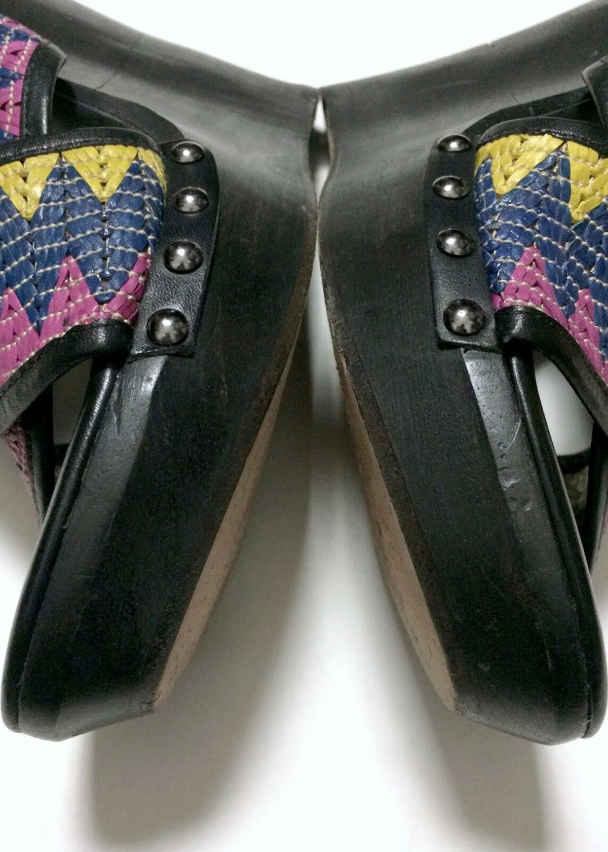 Diane Von Furstenberg Größe 9 Mehrfarbige Gewebte Sandalen