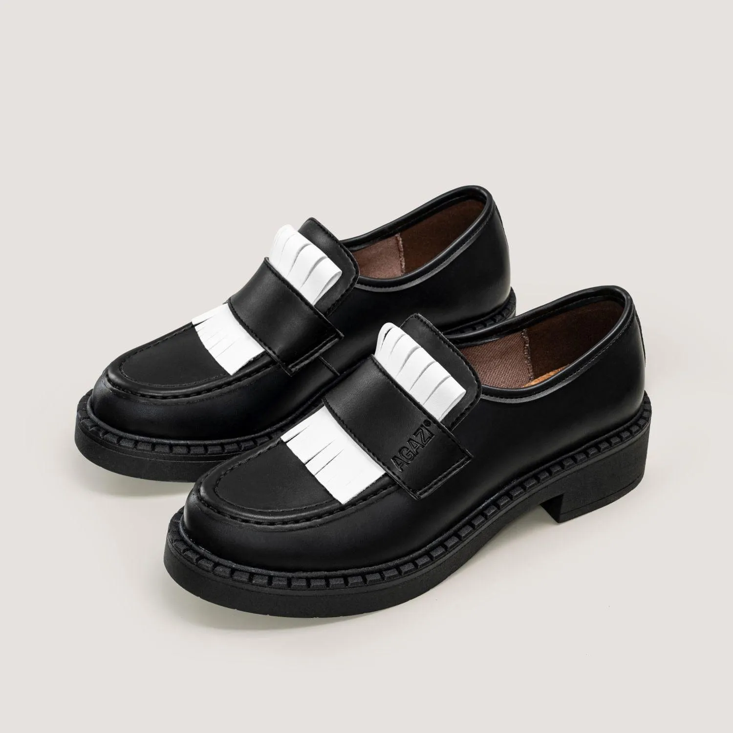 Diane Damen 3 in 1 Apfel-Leder Vegane Loafers | Schwarz