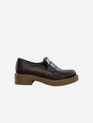 Diane Damen 3 in 1 Apfel-Leder Vegane Loafers | Schokolade & Dunkle Sohle