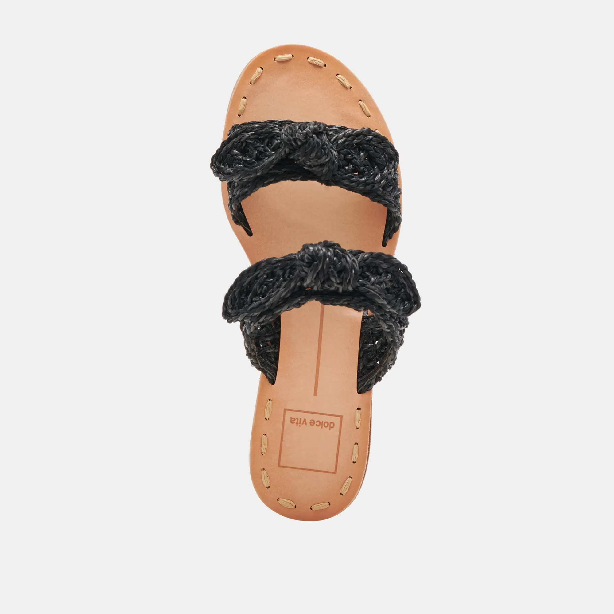 DINAH SANDALEN ONYX RAFFIA