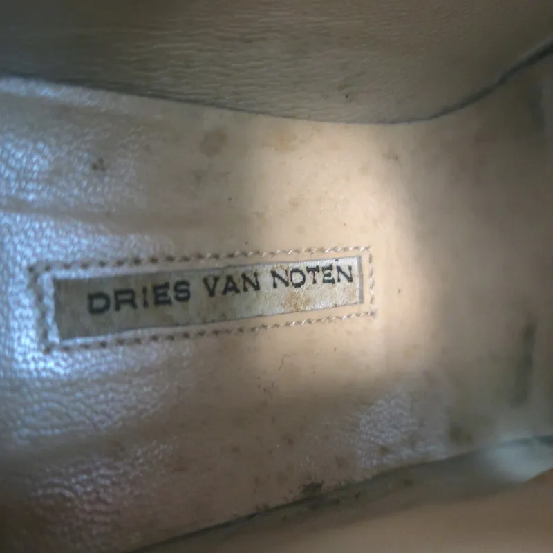 Dries Van Noten Schnürstiefelette Braun Leder Größe 37 Flache Knöchelstiefel