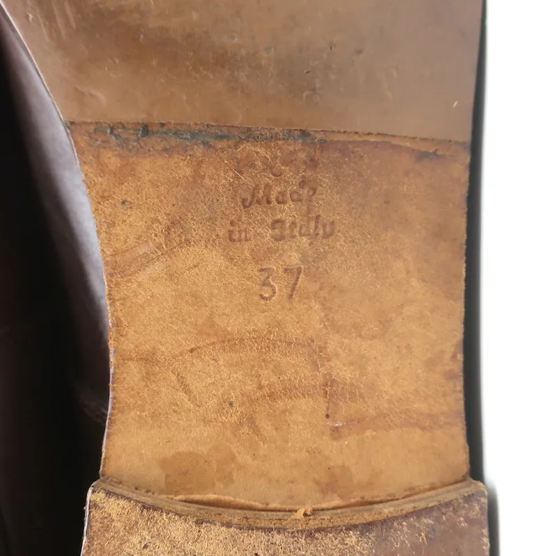 Dries Van Noten Schnürstiefelette Braun Leder Größe 37 Flache Knöchelstiefel