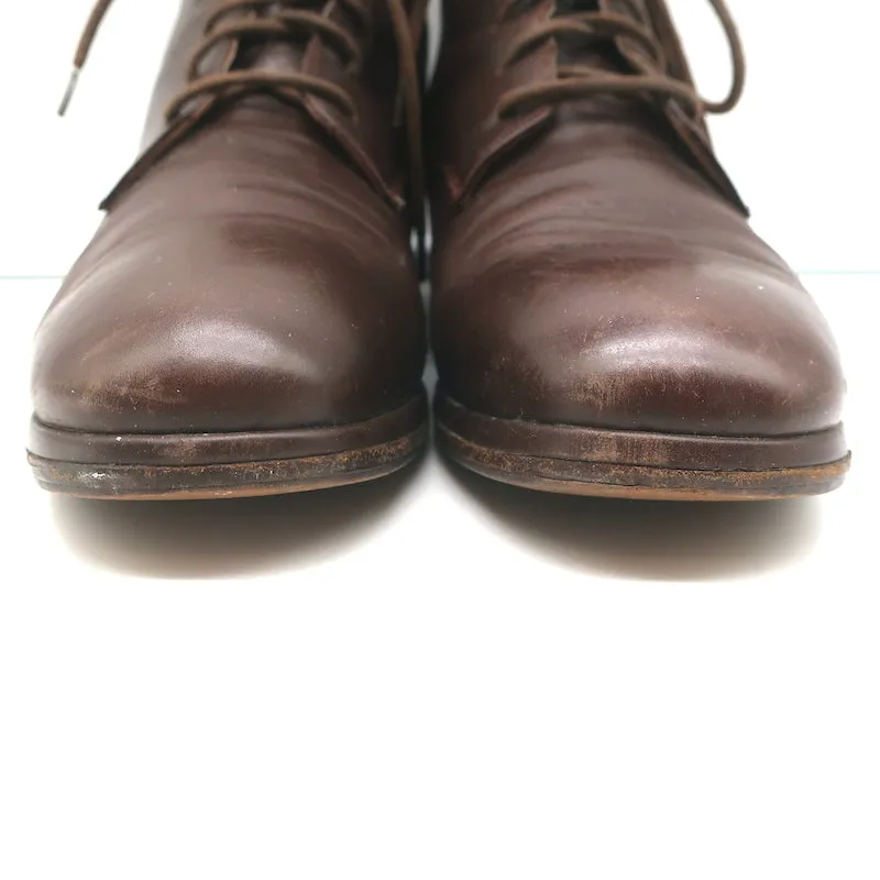 Dries Van Noten Schnürstiefelette Braun Leder Größe 37 Flache Knöchelstiefel
