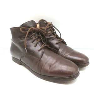 Dries Van Noten Schnürstiefelette Braun Leder Größe 37 Flache Knöchelstiefel