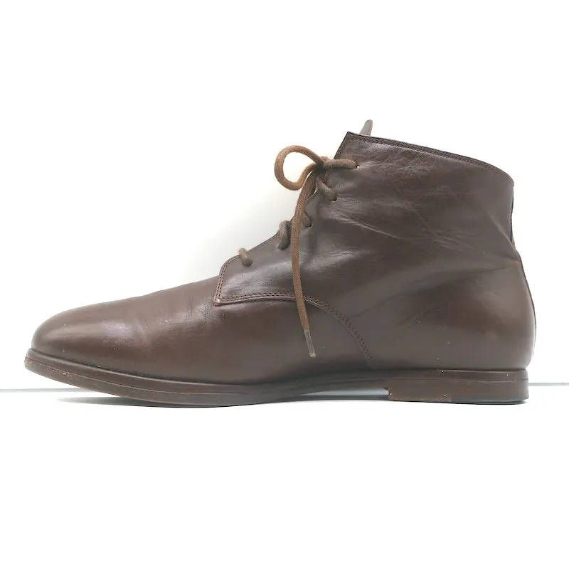 Dries Van Noten Schnürstiefelette Braun Leder Größe 37 Flache Knöchelstiefel