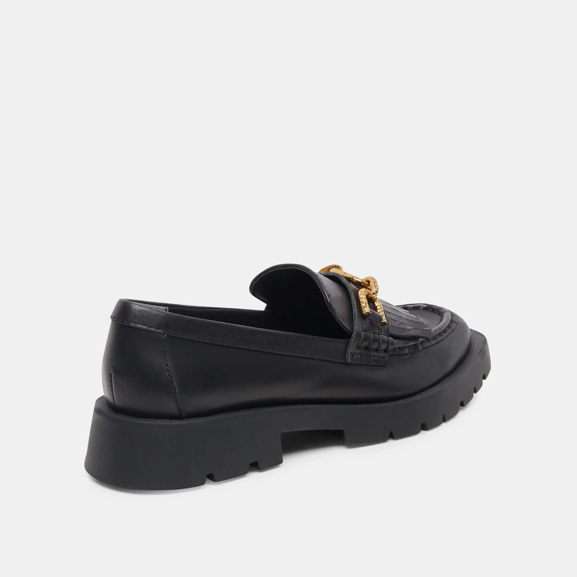 ERNA FLATS SCHWARZES LEDER
