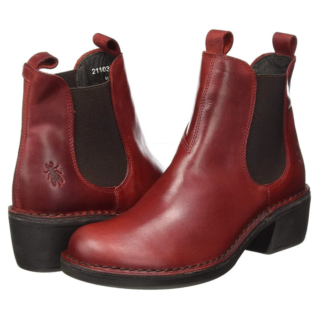 Fly London Meme030Fly Teppich Leder Chelsea-Stiefel für Damen