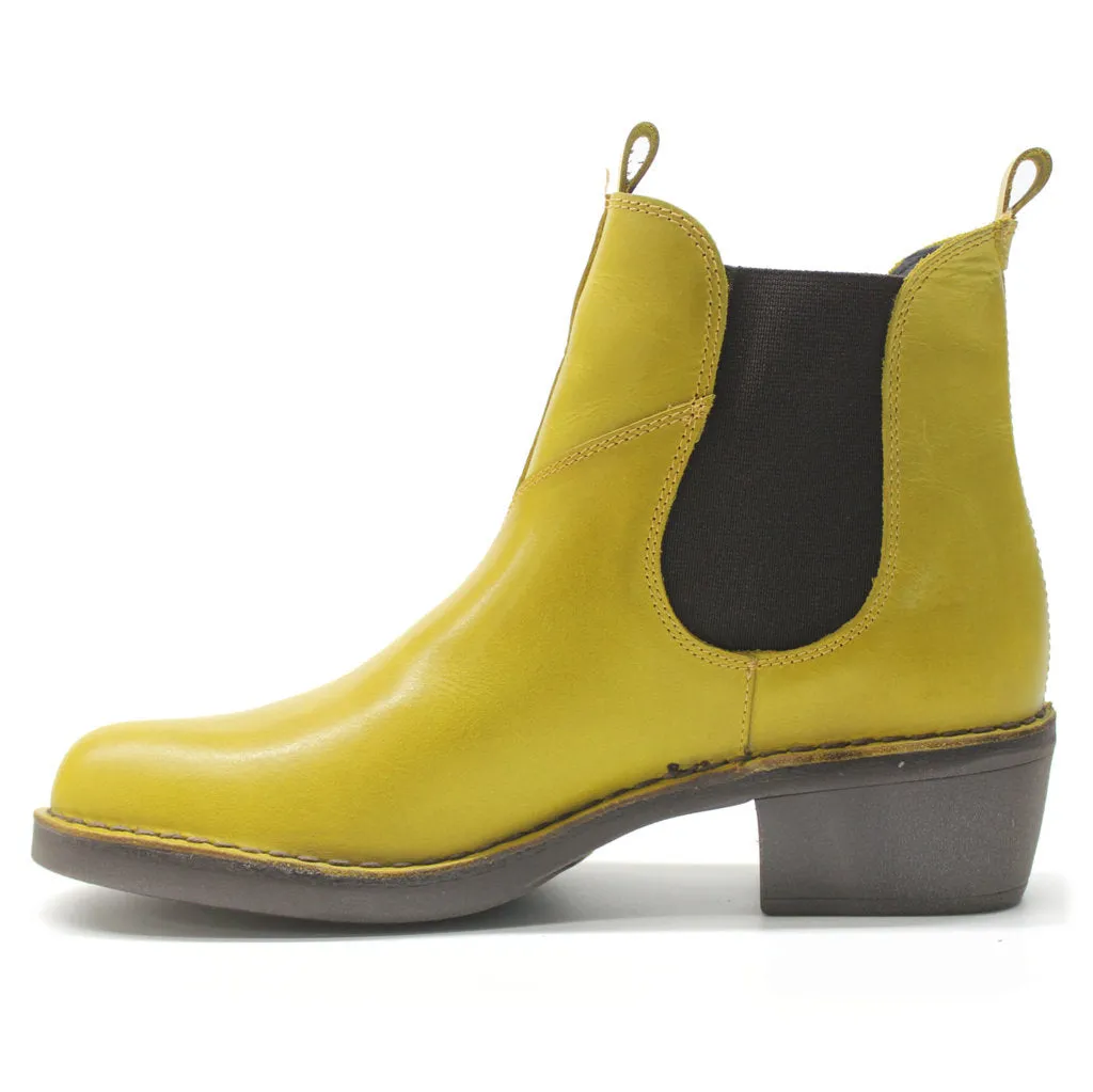 Fly London Meme030Fly Teppich Leder Chelsea-Stiefel für Damen