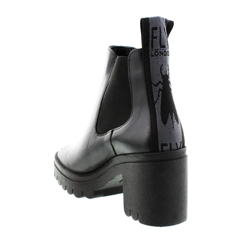 Fly London Tope520Fly Leder Chelsea-Stiefel mit Blockabsatz für Damen