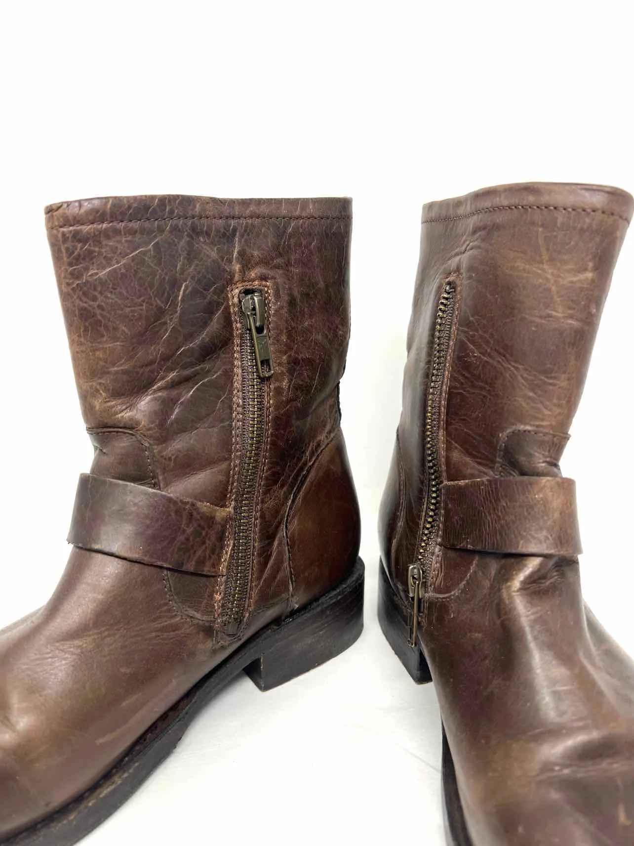 Frye Größe 6,5 Braune Schnallen Lederstiefel