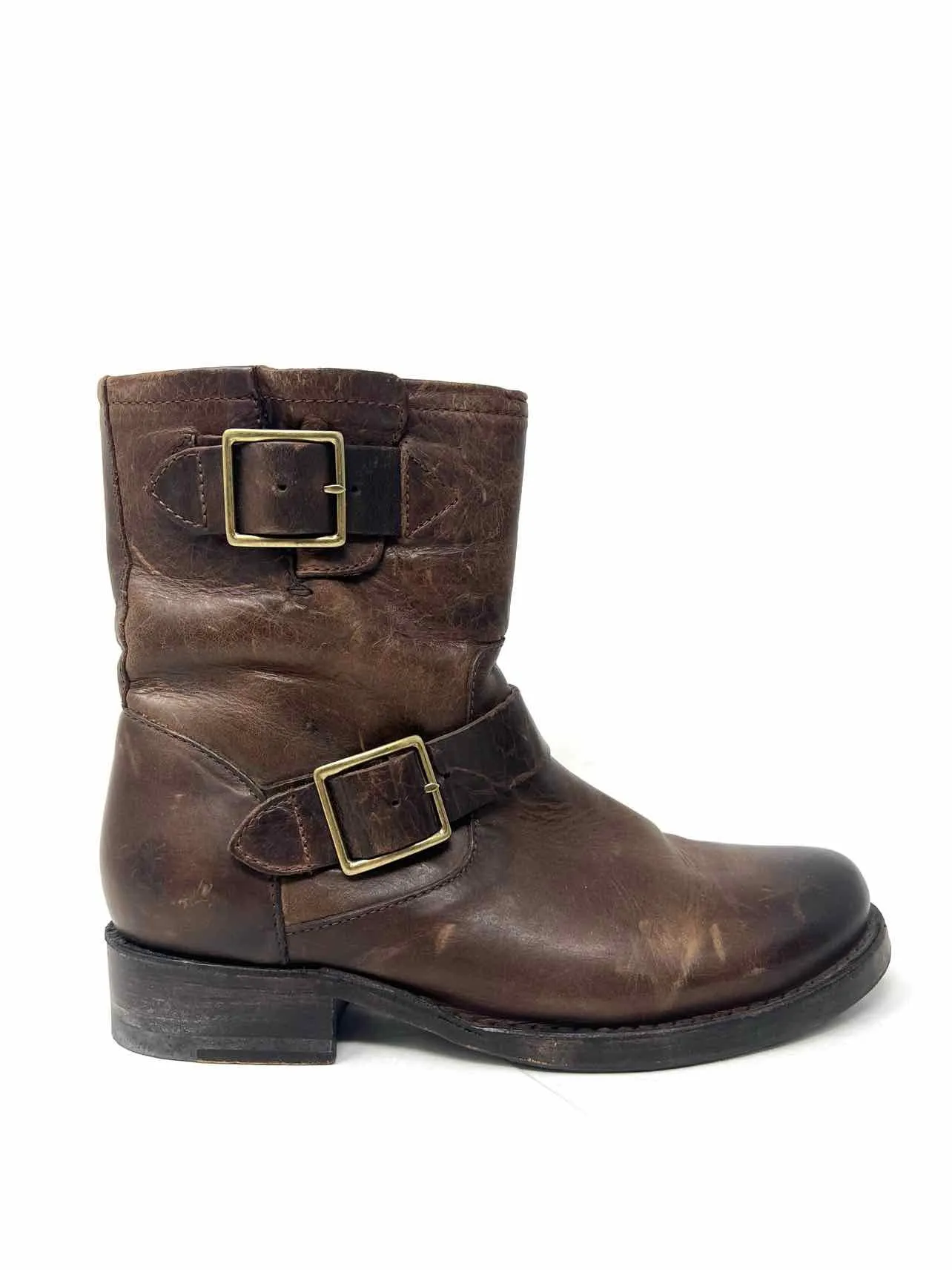 Frye Größe 6,5 Braune Schnallen Lederstiefel