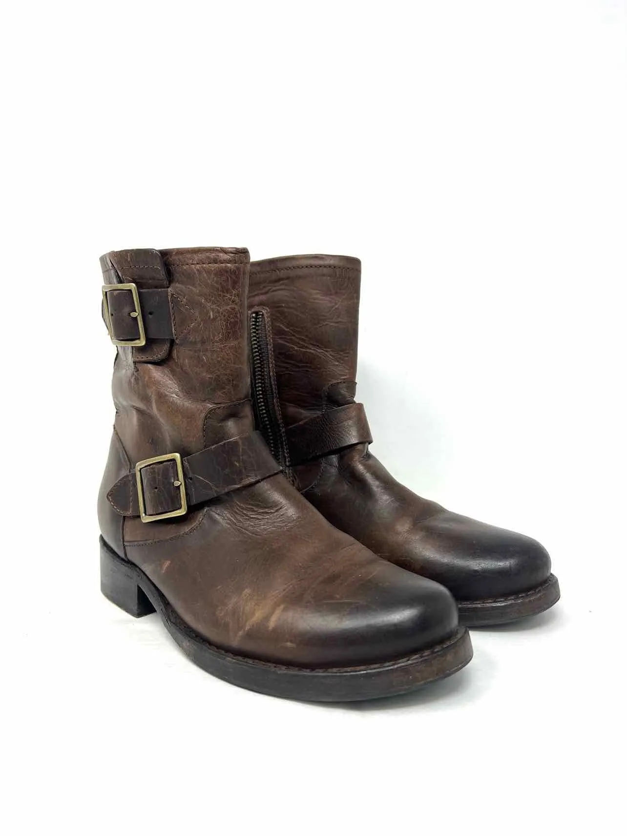 Frye Größe 6,5 Braune Schnallen Lederstiefel