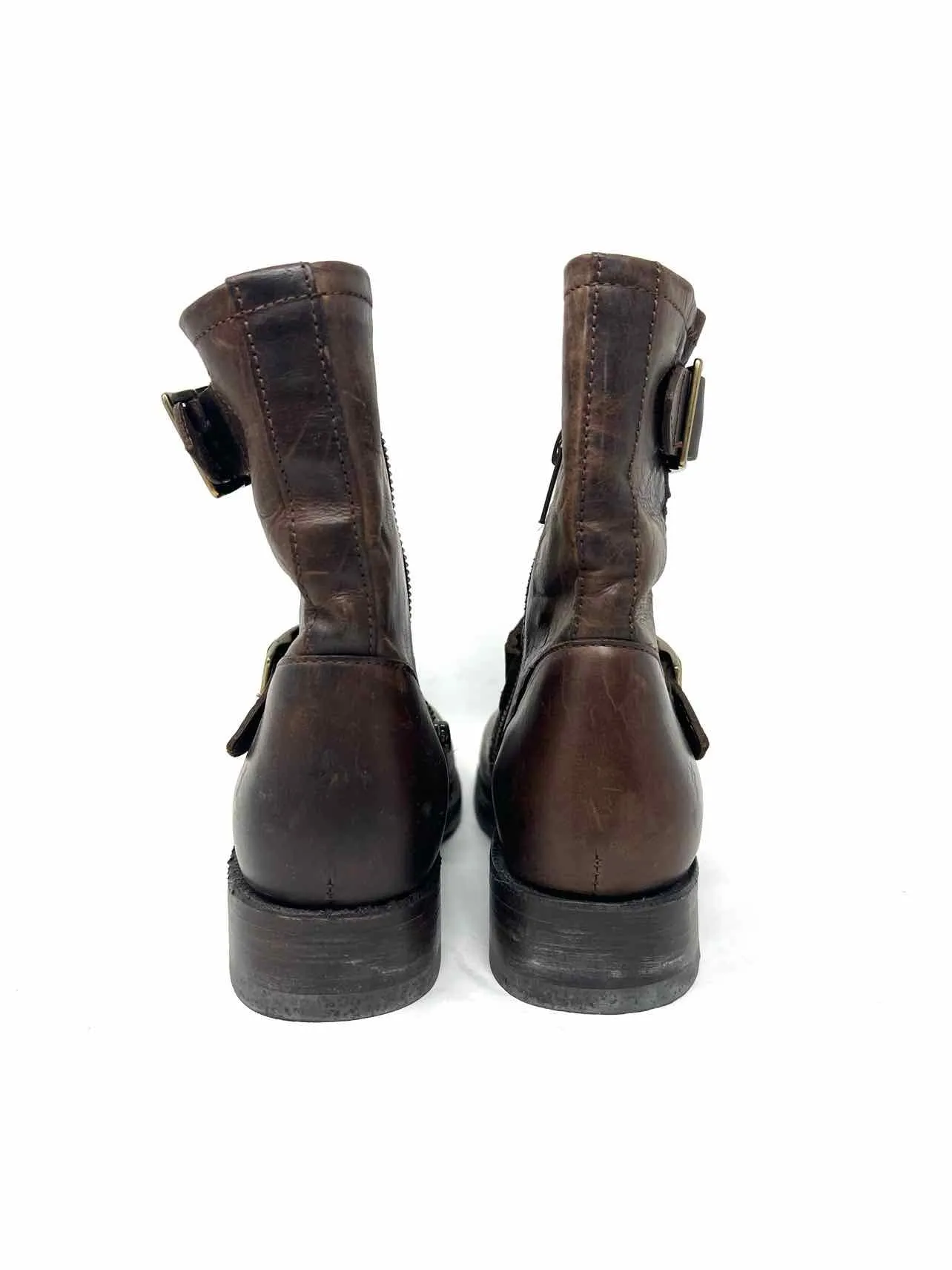 Frye Größe 6,5 Braune Schnallen Lederstiefel