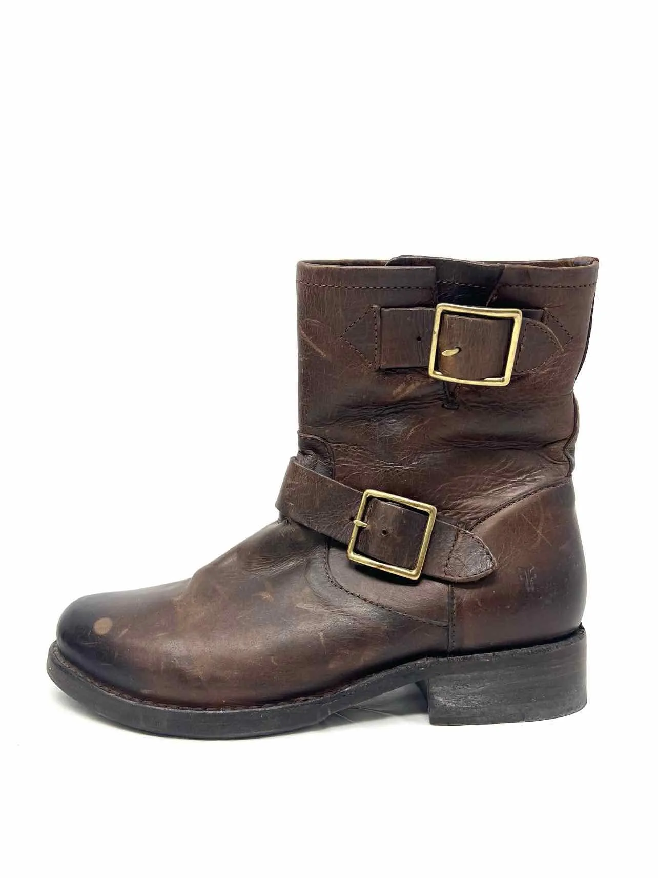 Frye Größe 6,5 Braune Schnallen Lederstiefel