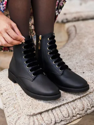 Galaxy Vegan Leder Stiefel aus recyceltem Material | Schwarz