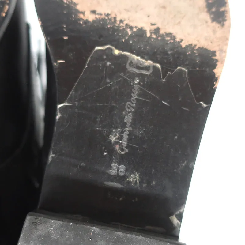 Gianvito Rossi Lagarde Kampfstiefel Schwarzes Leder Größe 38 Flache Knöchelstiefel