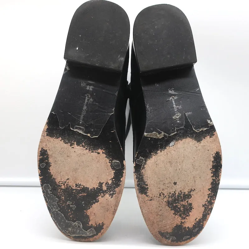 Gianvito Rossi Lagarde Kampfstiefel Schwarzes Leder Größe 38 Flache Knöchelstiefel