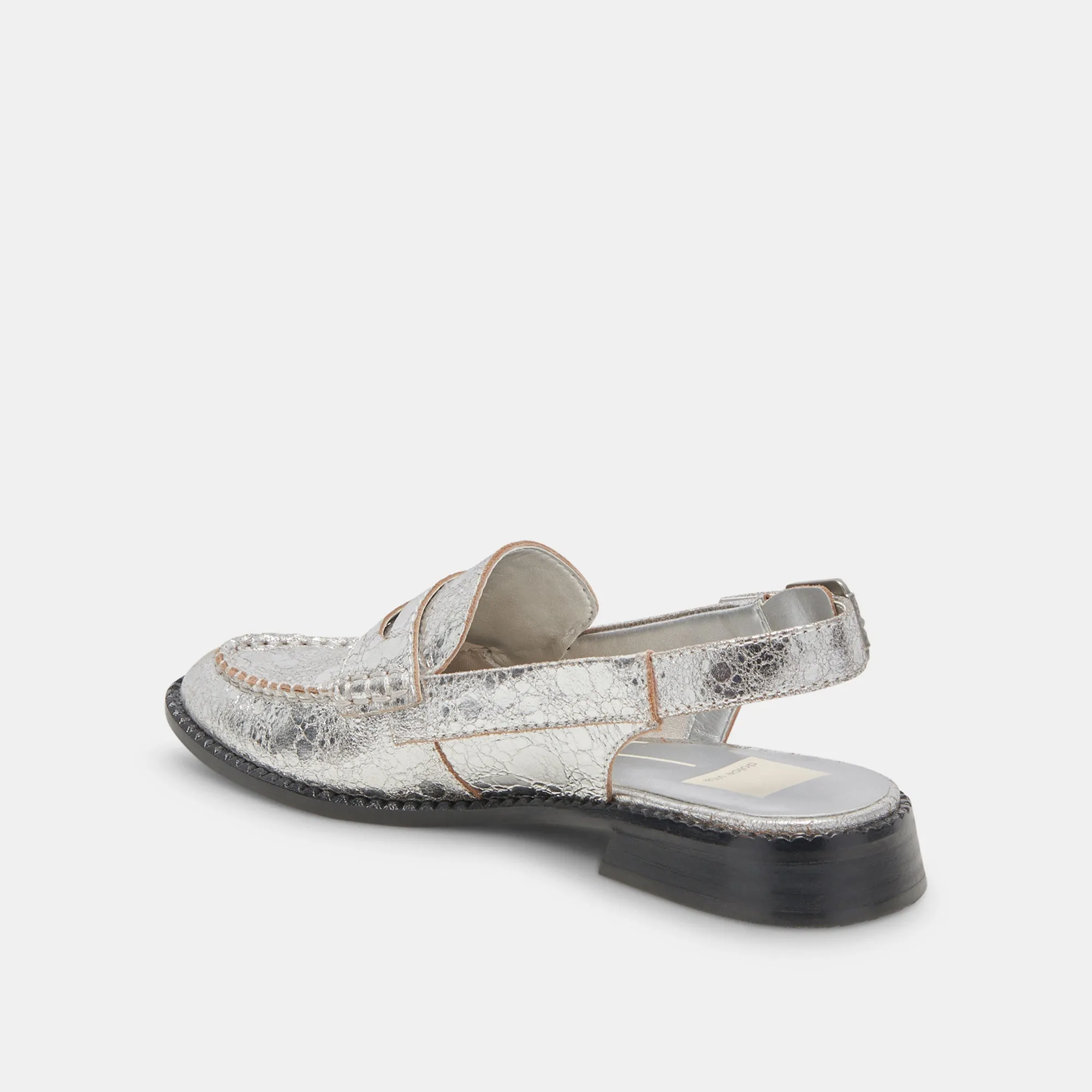 HARDI WEITE LOAFERS SILBER CRAQUELÉ LEDER