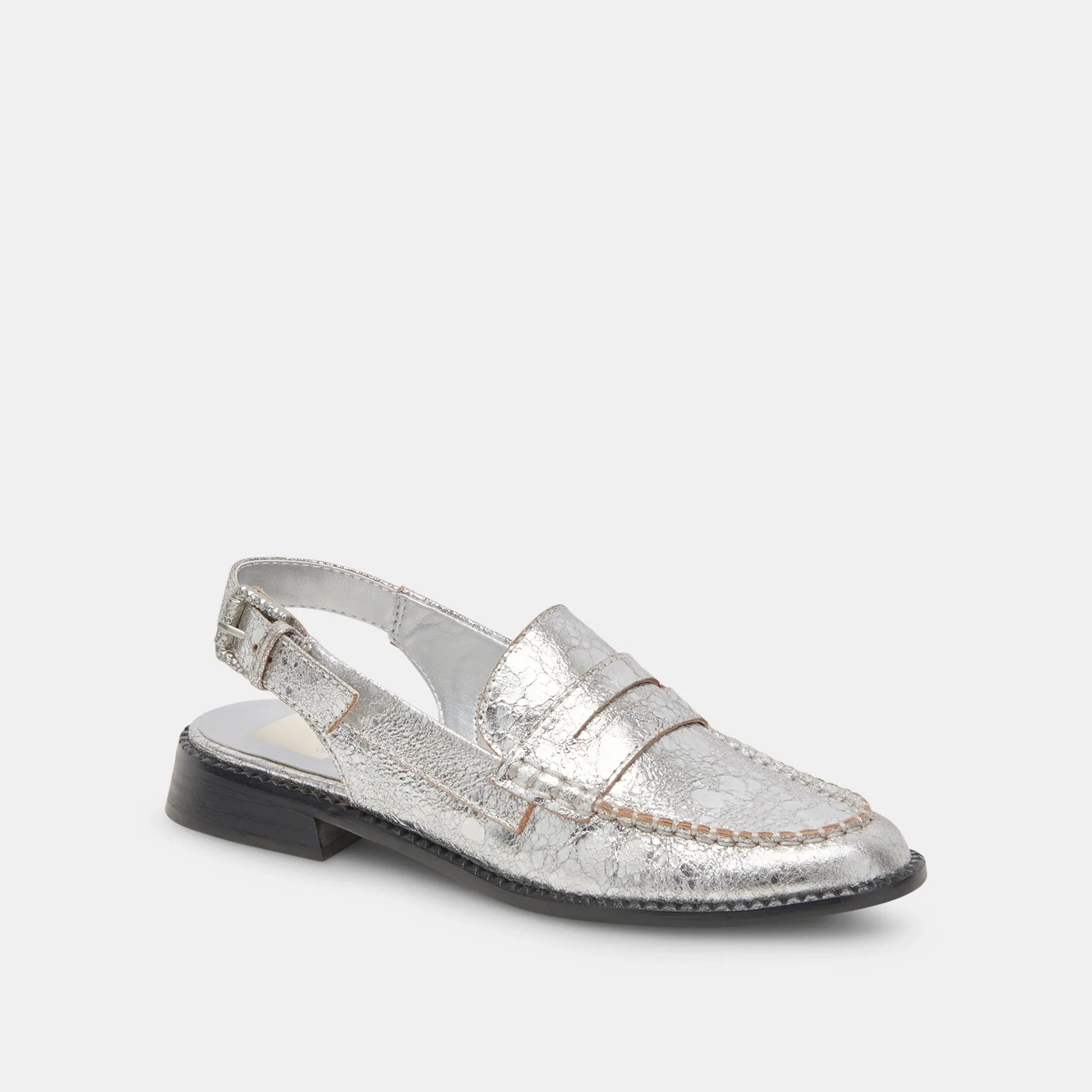 HARDI WEITE LOAFERS SILBER CRAQUELÉ LEDER