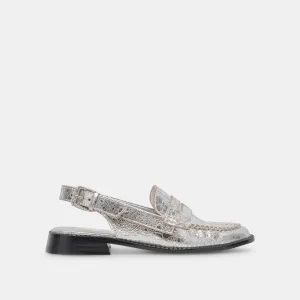 HARDI WEITE LOAFERS SILBER CRAQUELÉ LEDER