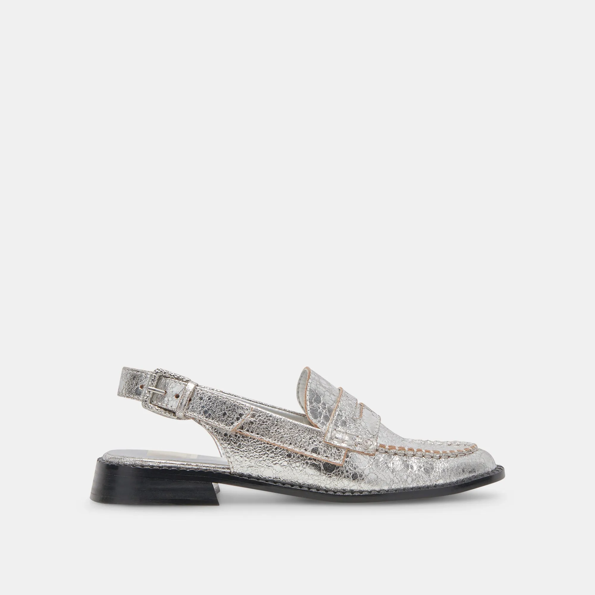 HARDI WEITE LOAFERS SILBER CRAQUELÉ LEDER