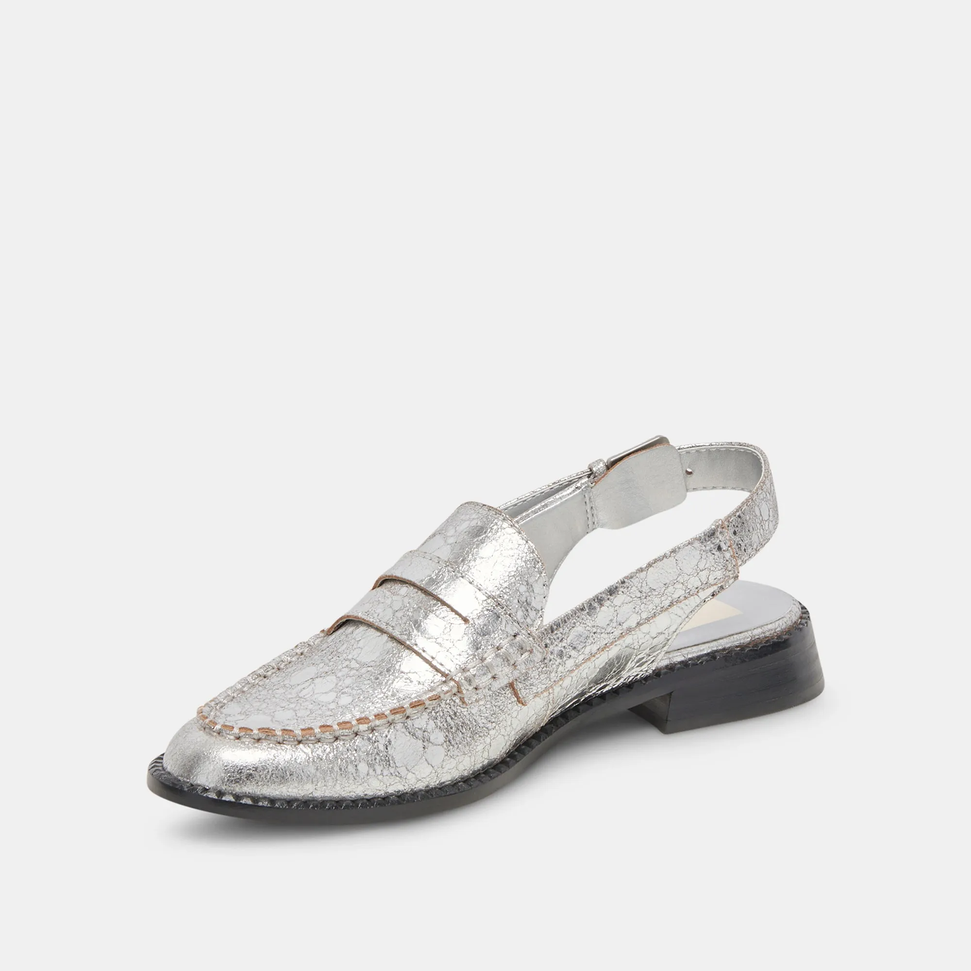 HARDI WEITE LOAFERS SILBER CRAQUELÉ LEDER