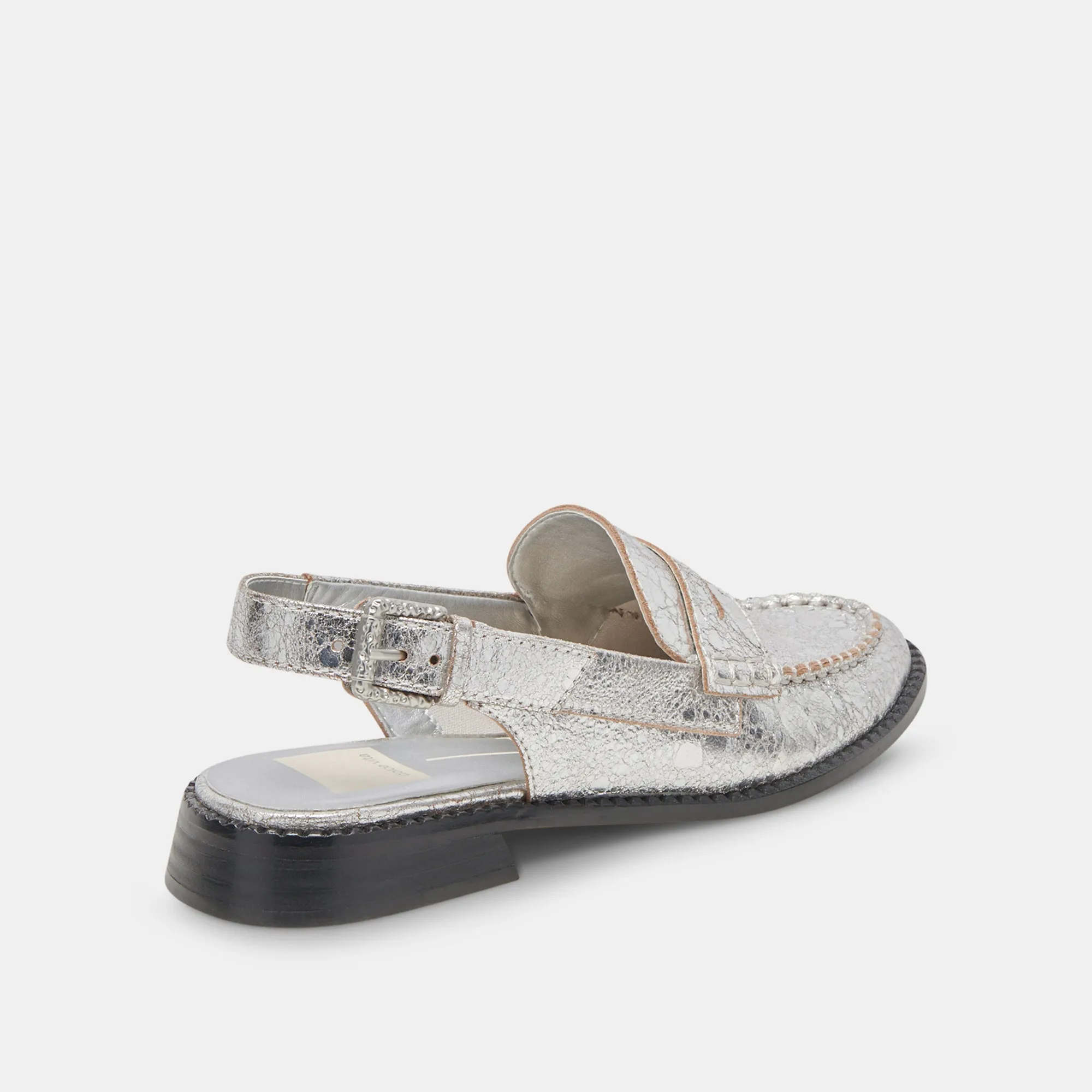 HARDI WEITE LOAFERS SILBER CRAQUELÉ LEDER